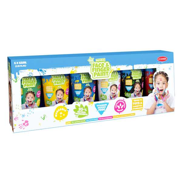 Natural Face & Fingerpaints – 65 ml – 6 pk