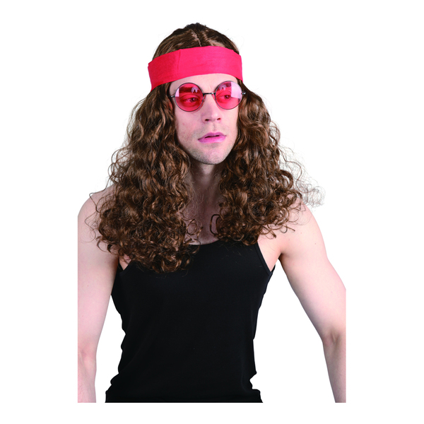 Hippie brun parykk