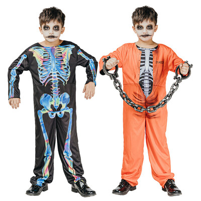 Kostyme Vendbar Fange/Skjelett 110-120 cm 110-120 cm - Halloween