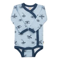 JOHA OMSLAGSBODY ULL/BAMBUS Lys blå - Joha