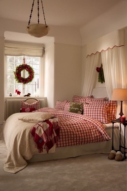 Flanell Sengesett Rød/Beige Rød/Beige - Lexington