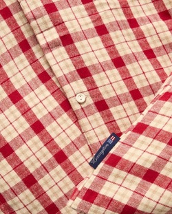 Flanell Sengesett Rød/Beige Rød/Beige - Lexington