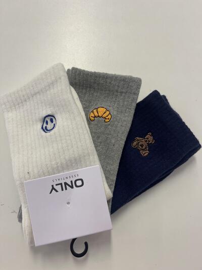 KOGINE EMB 3-PK SOCKS Cloud Dancer - Kids Only 