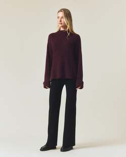 Alpakablanding mock neck genser