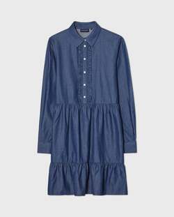 Denim tunikakjole m/rysjer