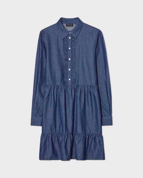 Denim tunikakjole m/rysjer