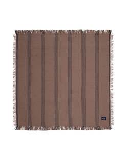 Stripet lin/bomull-serviett med frynser