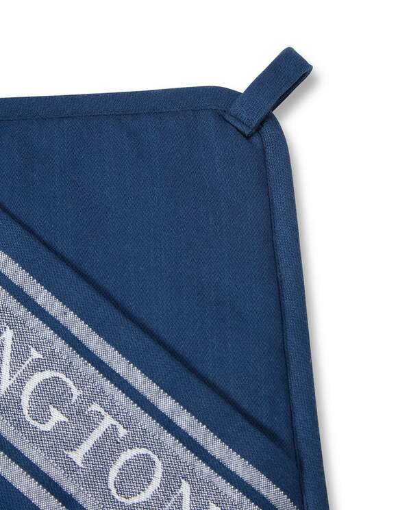 Icons gryteholder med jaquardstjerne, blå/hvit