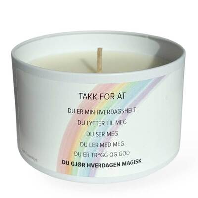 Duftlys  Takk for at (Regnbue) - Happystar