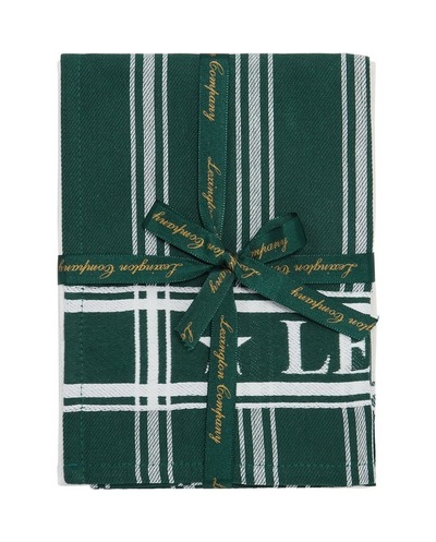 Jacquard Bomull Kjøkkenhåndkle Gavesett m/2stk Grønn/Hvit - Lexington