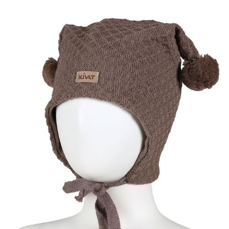 Kivat knytelue i ull med skinnlapp