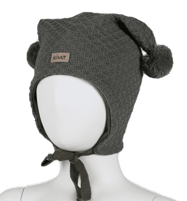 Kivat knytelue i ull med skinnlapp