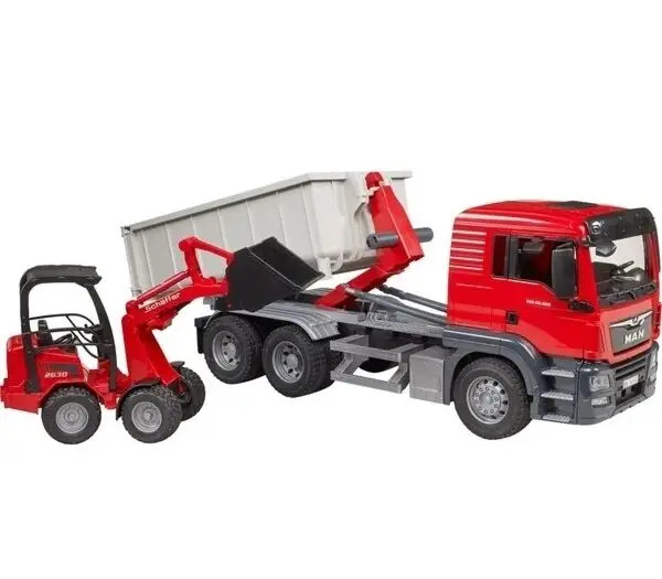 Bruder MAN TGS lastebil med container og kompaktlaster - 03767