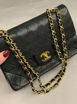 Chanel Double Classic Flap Small  Svart - Chanel