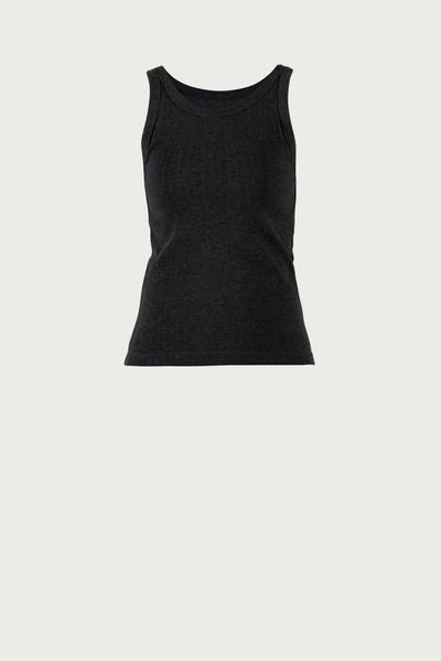 Blue Gudrun Wool Rib Tank Top Iron Grey - Blue Sportswear