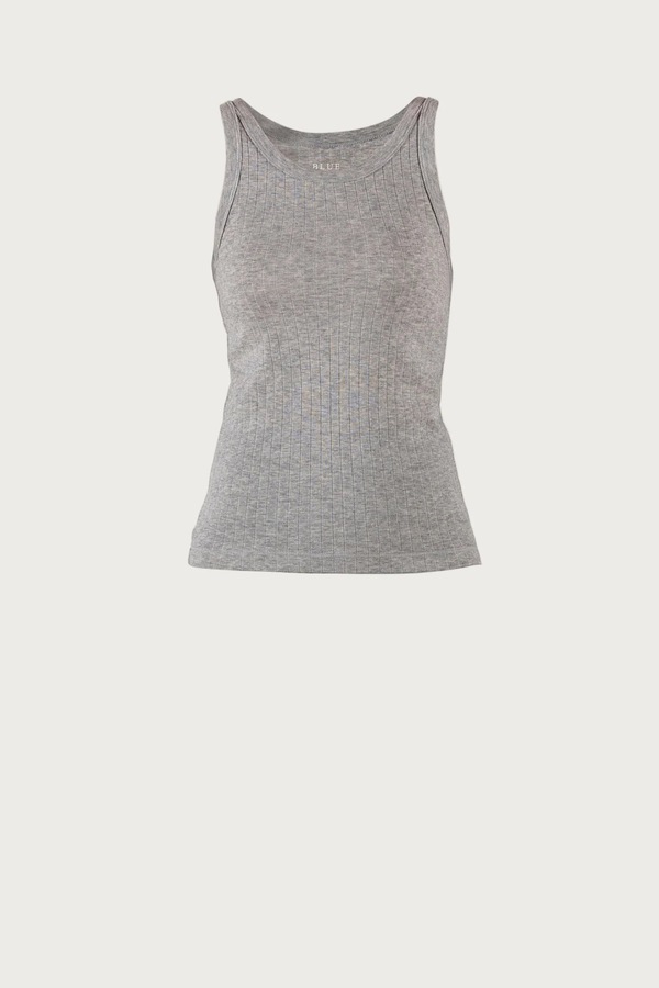 Blue Gudrun Wool Rib Tank Top