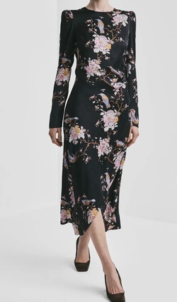 Satin Midi Dress Black - by TiMo