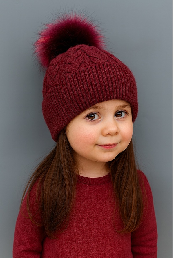 Flettet Ull lue med dusk