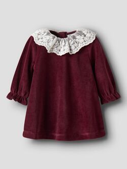 NMFROXY LS VEL DRESS BURGUNDY - Name It