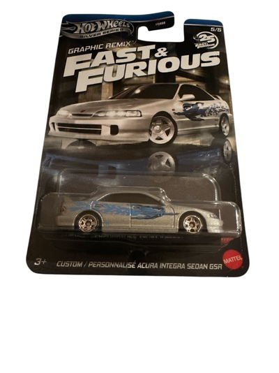Hot Wheels Silver Fast & Furious 1:64 Custom Acura Integra sedan GSR Acura integra sedan gsr - Hot Wheels