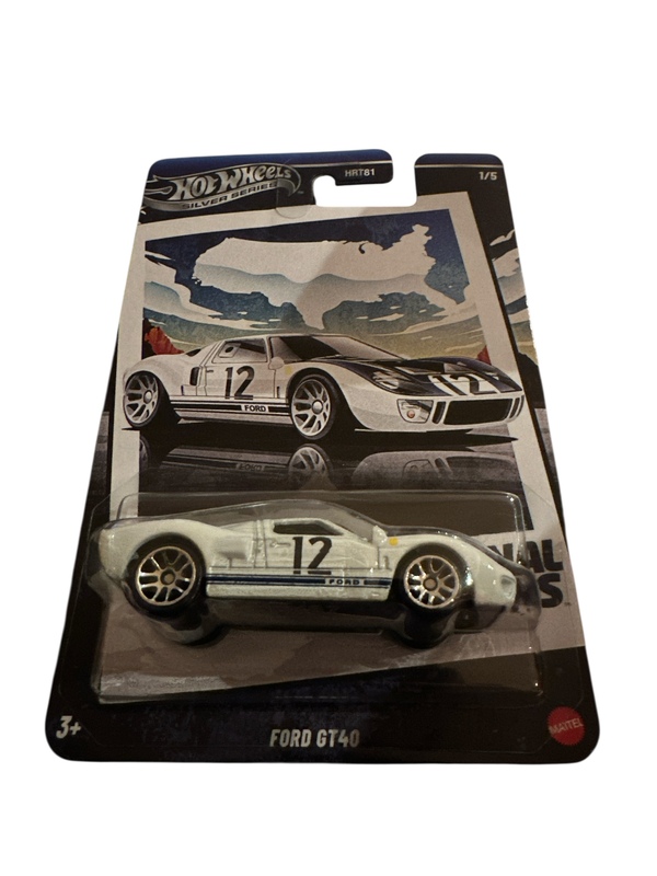 Hot Wheels Silver Vintage Racing 1:64 Ford GT40