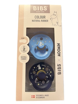 BIBS COLOUR 2 PACK MOOMIN SIZE 2( 6 mnd +) NATURAL RUBBER BREEZE - Bibs