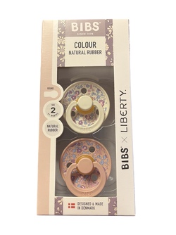 BIBS LIBERTY COLOUR 2 PACK ELOISE SIZE 2 (6 mnd+) NATURAL RUBBER Eloise Blush Mix - Bibs