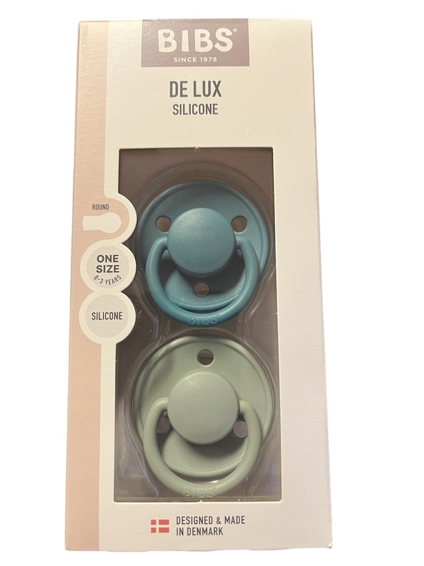 BIBS DE LUX 2 PACK ONE SIZE (0-3 YEAR) SILICONE
