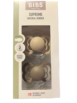 BIBS SUPREME 2 PACK SIZE 2 (6MND+) NATURAL RUBBER Vanilla/Dark Oak - Bibs