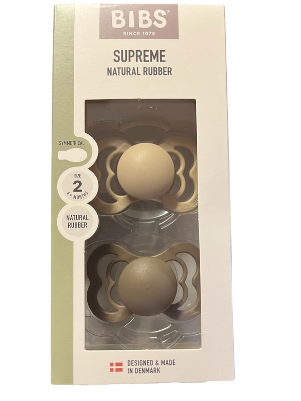 BIBS SUPREME 2 PACK SIZE 2 (6MND+) NATURAL RUBBER