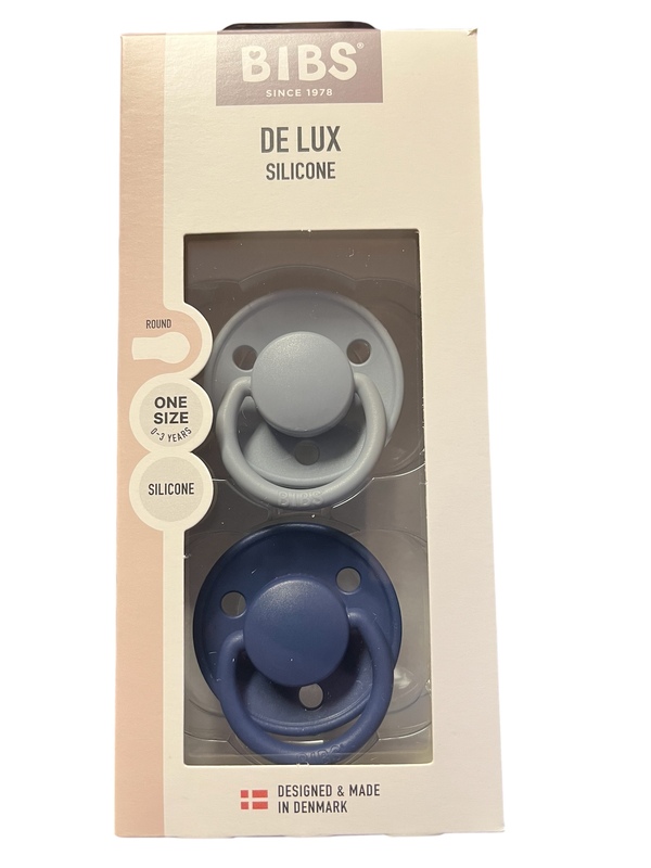 BIBS DE LUX 2 PACK ONE SIZE (0-3 YEAR) SILICONE  