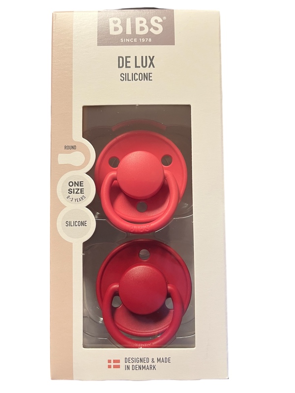 BIBS DE LUX 2 PACK ONE SIZE (0-3 YEARS) SILCONE