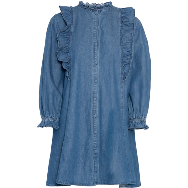Denim dress ruffle