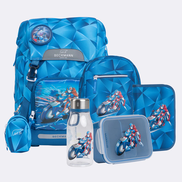 Beckmann Classic skolesekk sett, Blue Lightning - levering februar - NYHEIT 2026