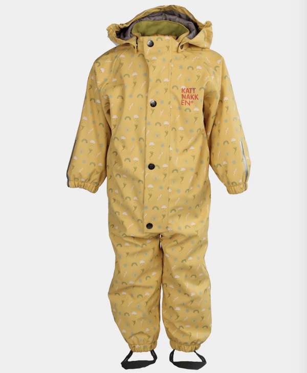 Kattnakken Babyregndress Dugg Bananskum