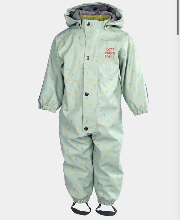 Kattnakken Babyregndress Dugg Jane Pistasj 