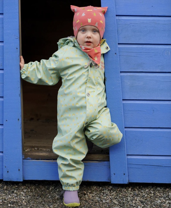 Kattnakken Babyregndress Dugg Jane Pistasj 