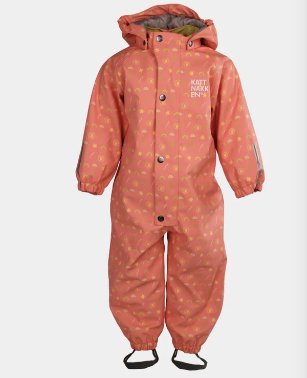 Kattnakken Babyregndress Dugg Stokkrose