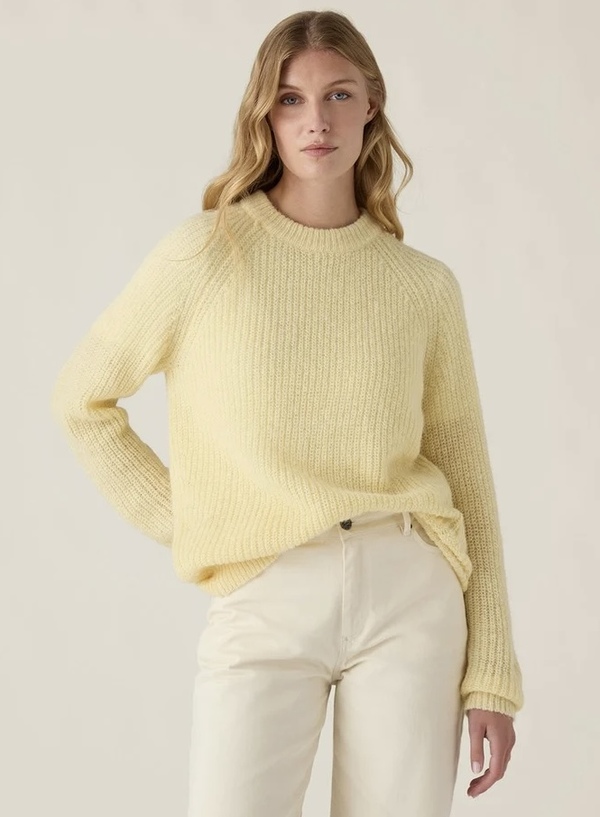 Alpakka blend raglan genser, gul