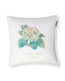 Blomsterbrodert Putetrekk i Linblanding Hvit - Lexington