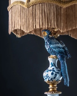 Bordlampe - Papegøye m/Skjerm Blå - Alot