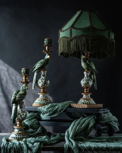 Bordlampe - Papegøye m/Skjerm Grønn - Alot