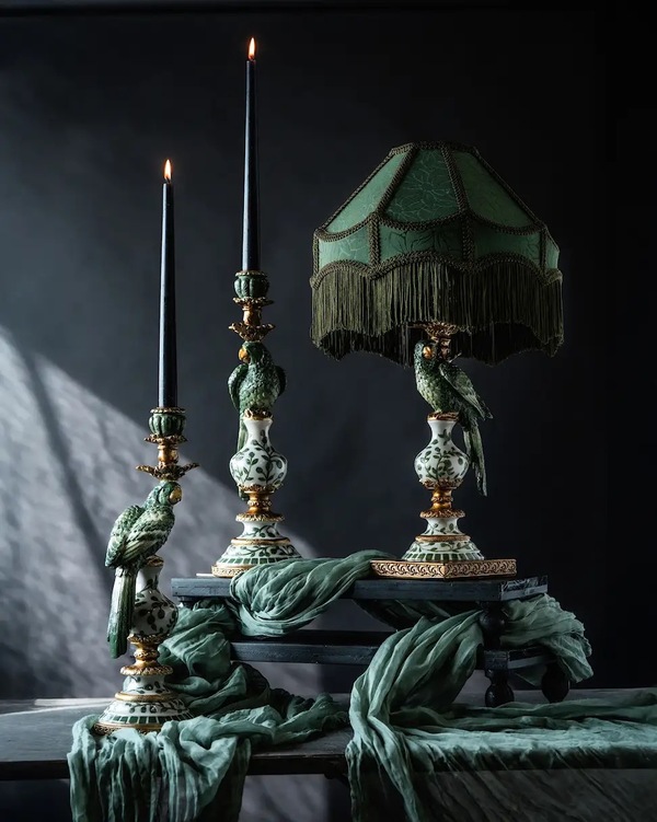 Bordlampe - Papegøye m/Skjerm