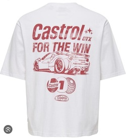 OSJCASTROL RACING SS T-SHIRT BRIGHT WHITE - Only and sons