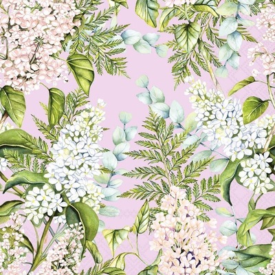 Napkin Soft Lilacs Lilac - 33x33cm, 20stk ikke relevant - Ambiente