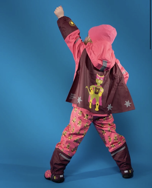 Kattnakken Plask Regnsett Superhelt