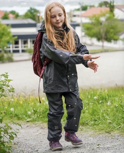 Kattnakken regnsett junior Kattesvart Kattesvart - Kattnakken