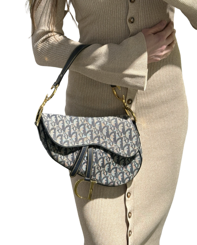 Christian Dior Trotter Saddle Bag Blå - Dior