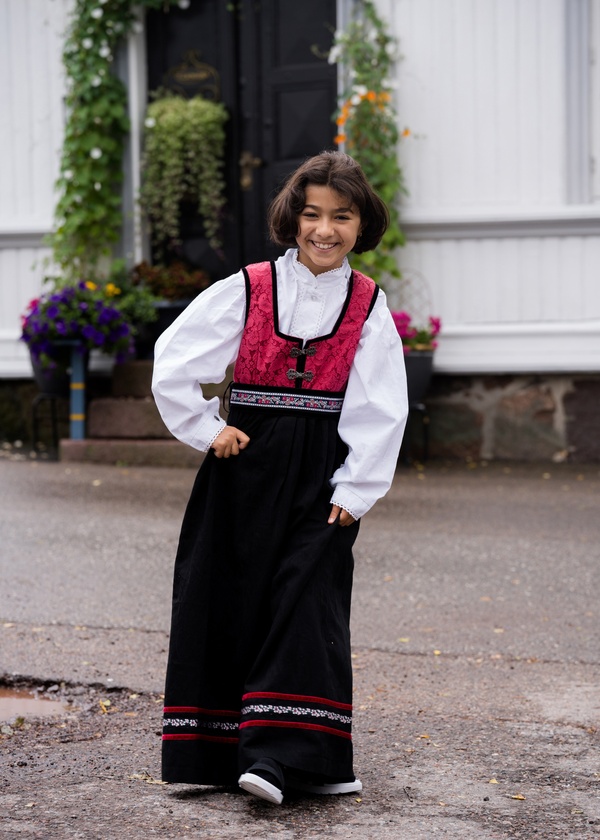 Rød Oline valgfri skjorte