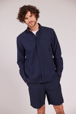 Seersucker BD Shirt Navy  navy - Sebago